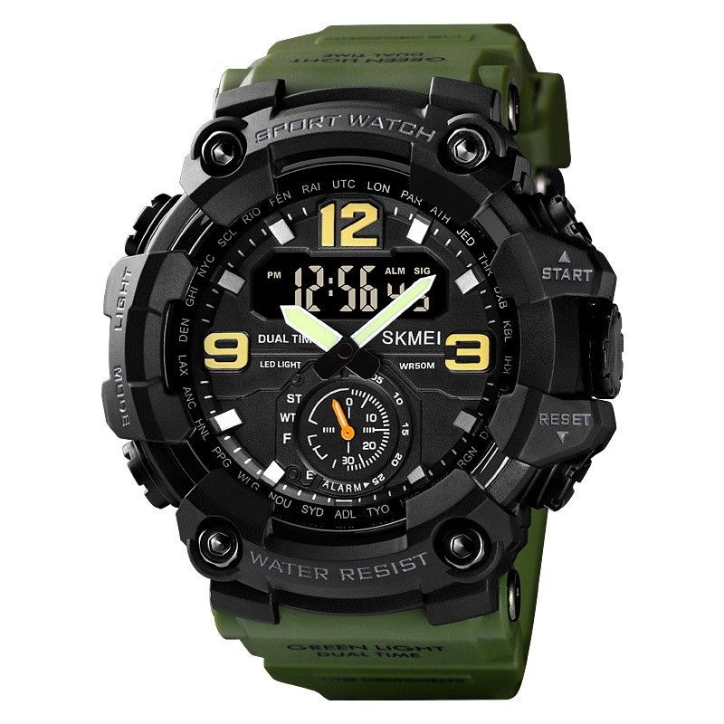 Sports Color Block Camouflage Buckle Electronic Men's Watches