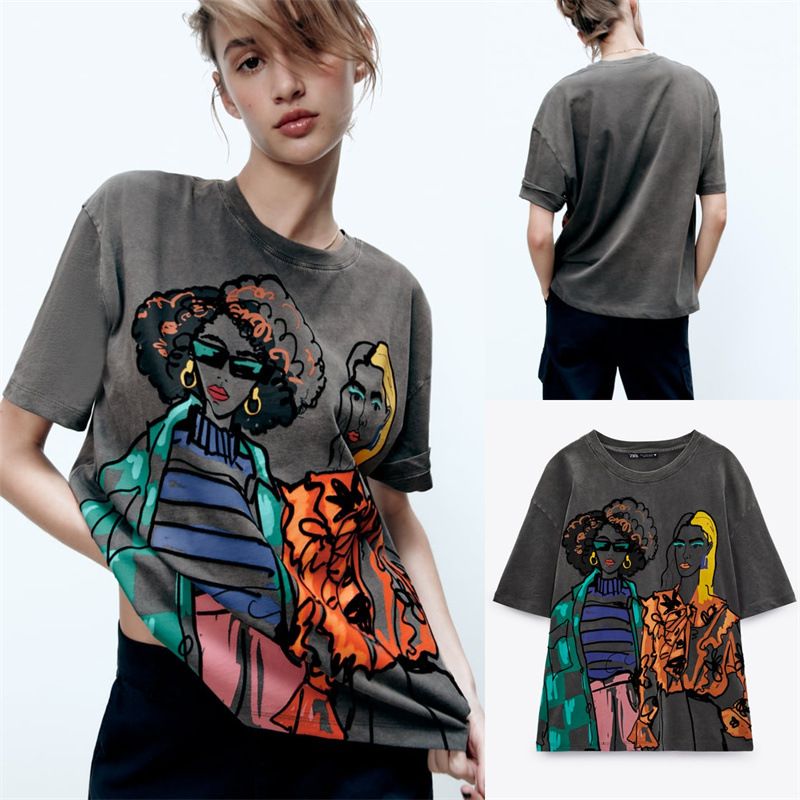 Women's T-shirt Short Sleeve T-shirts Printing Streetwear Human