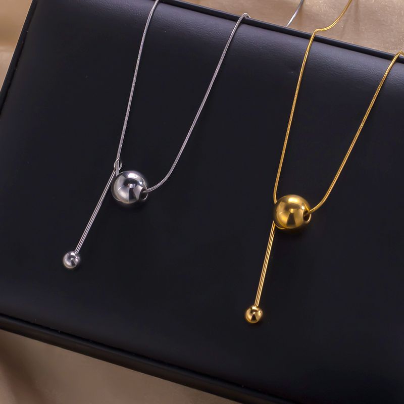 Edelstahl 304 18 Karat Vergoldet Einfacher Stil Überzug Geometrisch Halskette Mit Anhänger