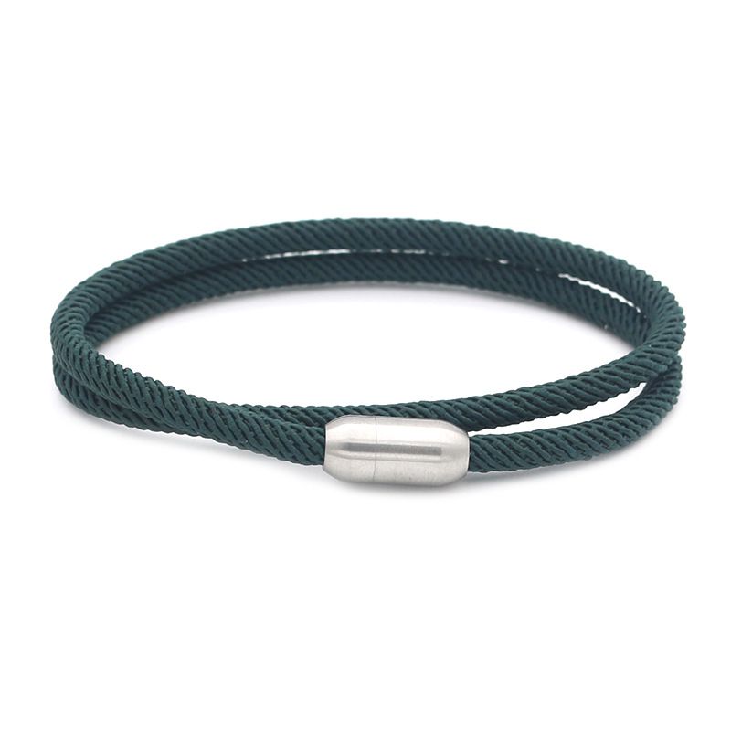 Simple Style Solid Color Spiral Stripe Rope Titanium Steel Unisex Bracelets