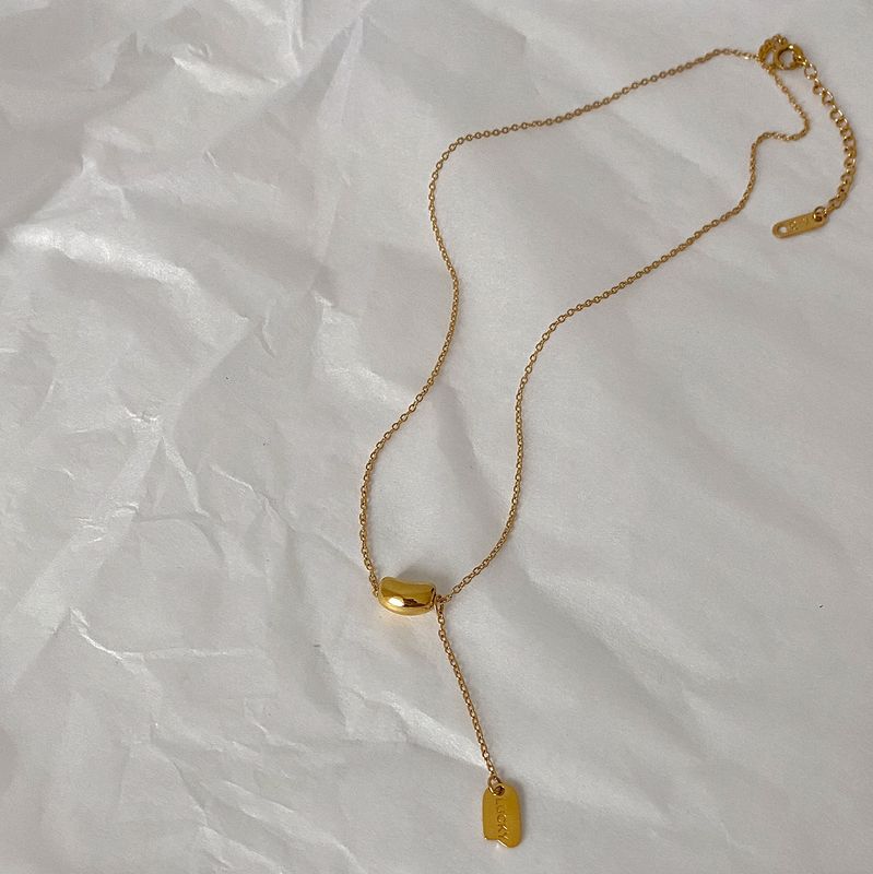 Edelstahl 304 18 Karat Vergoldet Elegant Einfacher Stil Überzug Irregulär Einfarbig Halskette