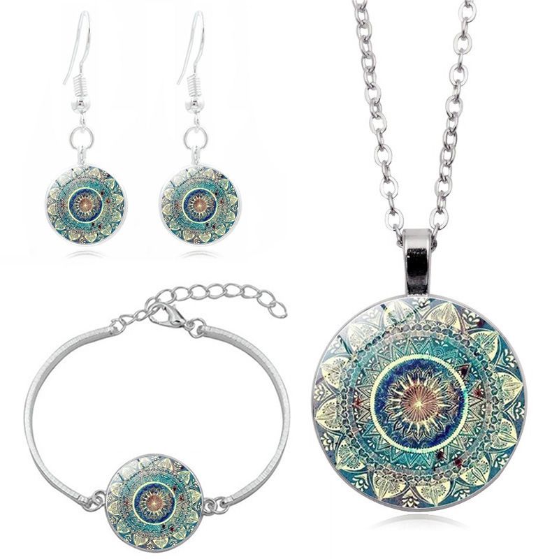 Lady Ethnic Style Simple Style Flower Artificial Gemstones Alloy Wholesale Bracelets Earrings Necklace