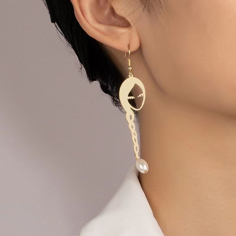 Simple Style Printing Alloy Plating Women's Drop Earrings