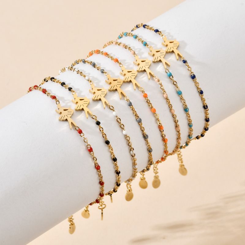 Dame Bohémien Style Simple Coloré Acier Inoxydable Placage Bracelets