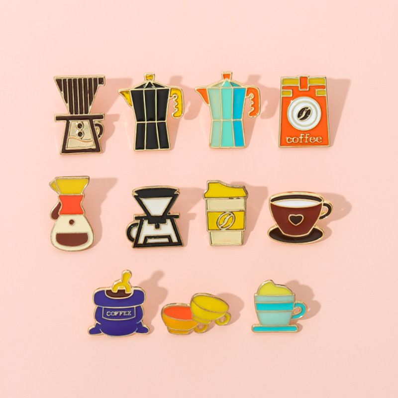 Modern Style Cup Alloy Enamel Plating Unisex Brooches