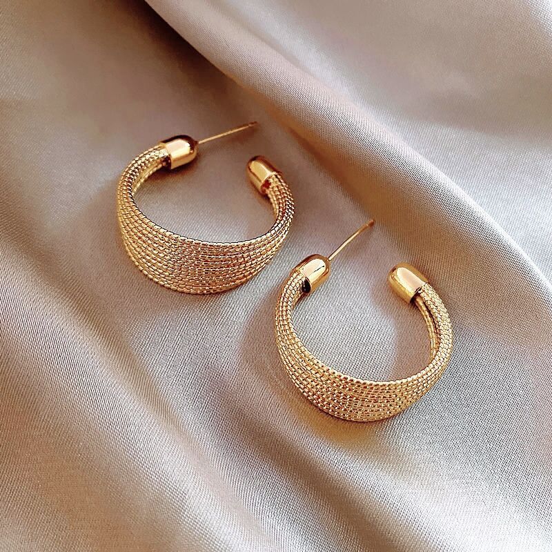 1 Pair Ig Style C Shape Plating Alloy Ear Studs