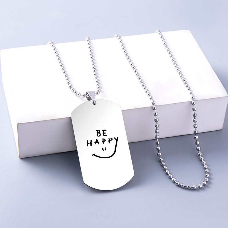Simple Style Streetwear Letter Stainless Steel Pendant Necklace