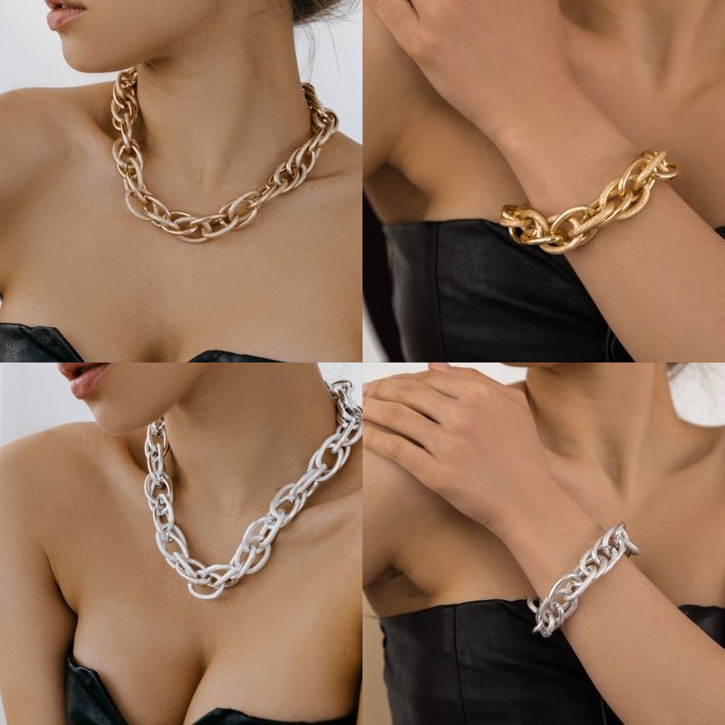 Retro Streetwear Geometric Alloy Plating Women's Bracelets Necklace