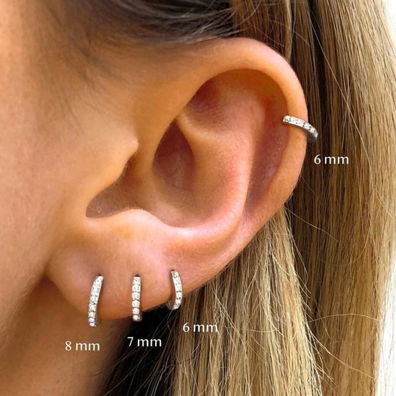 1 Paar Einfacher Stil Einfarbig Inlay Kupfer Zirkon Ohrringe
