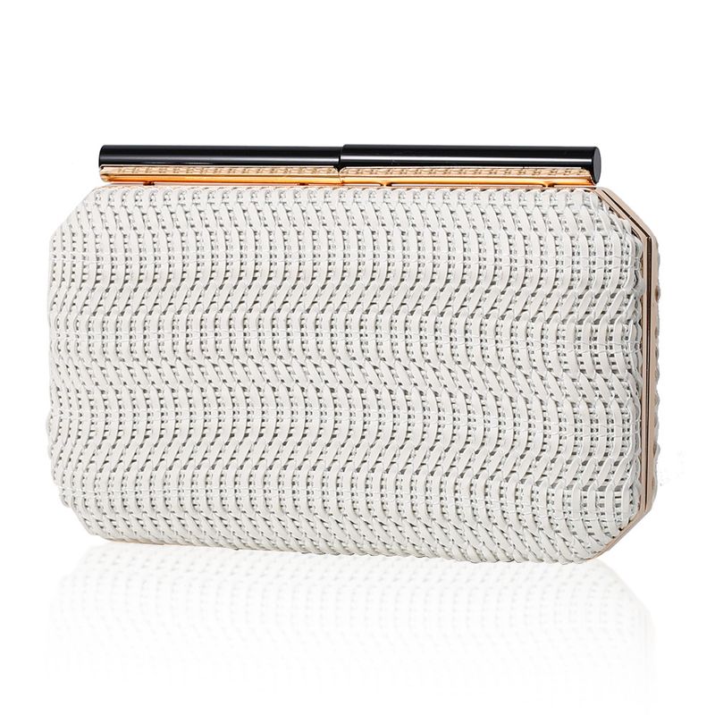 White Yellow Red Pu Leather Solid Color Square Evening Bags