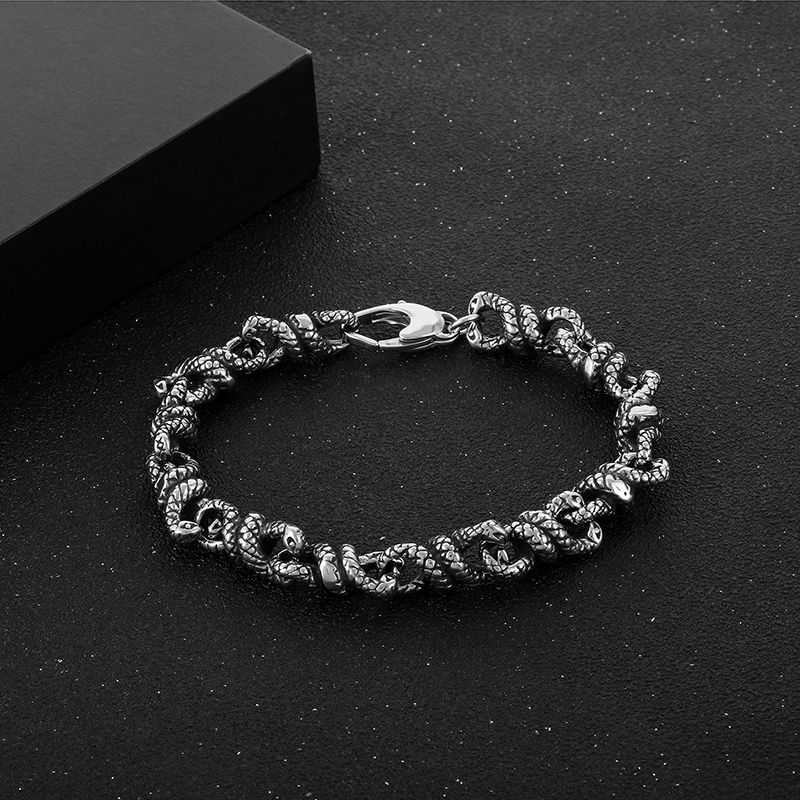 Hip-hop Punk Snake Titanium Steel Men's Bracelets