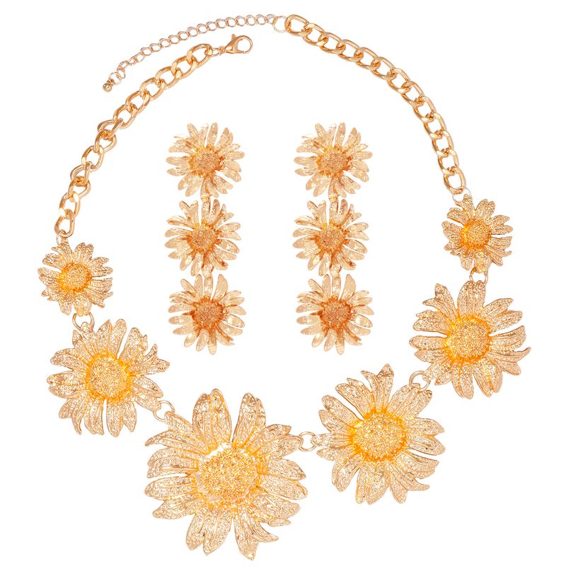 Elegant Glam Flower Alloy Wholesale Earrings Necklace