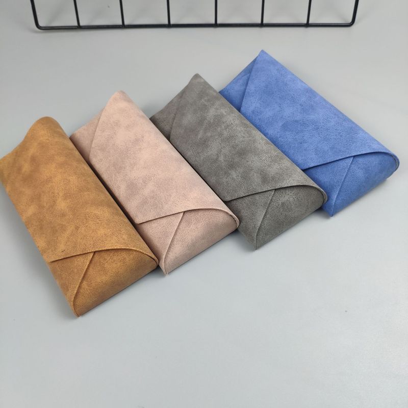 Handmade Solid Color Large Sheepskin Bag Glasses Storage Bag