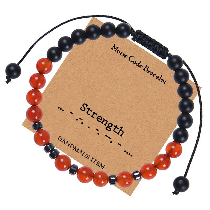 Casual Geometric Natural Stone Red Agate Frosted Stone Black Magnet Handmade Bracelets