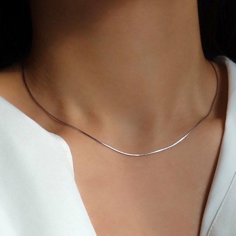 Basic Solid Color Ferroalloy Plating Women's Necklace