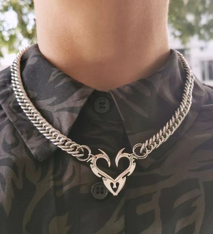 Pendeln Herzform Titan Stahl Kette Männer Halskette