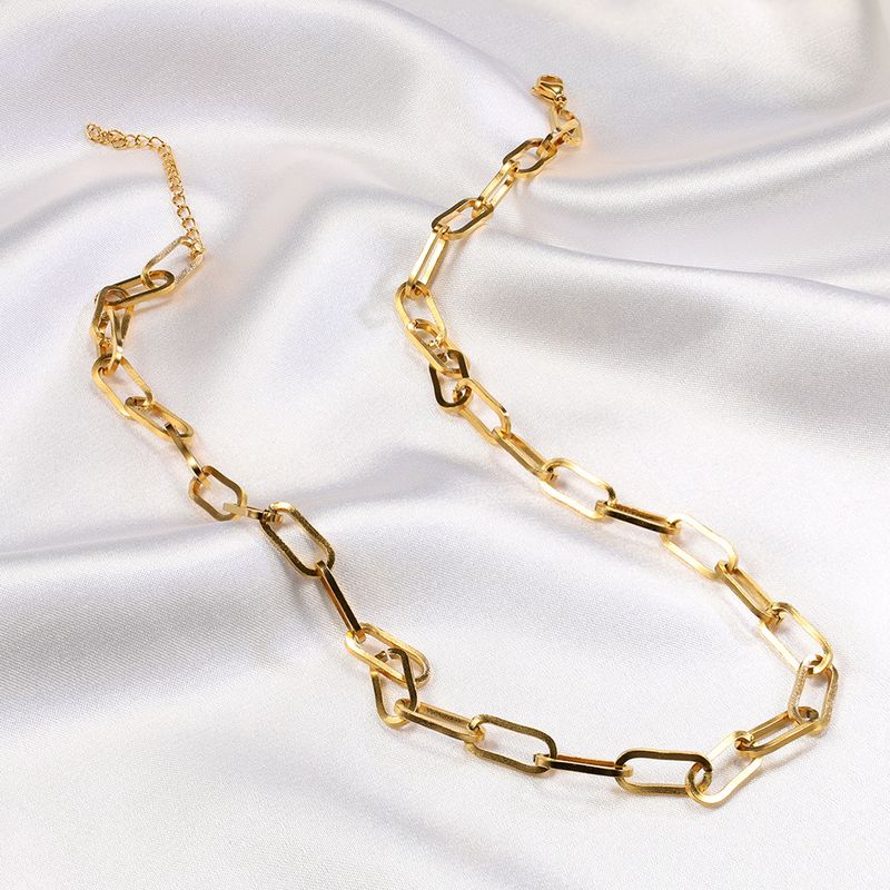 Retro Einfacher Stil Geometrisch Rostfreier Stahl Überzug 18 Karat Vergoldet Halskette