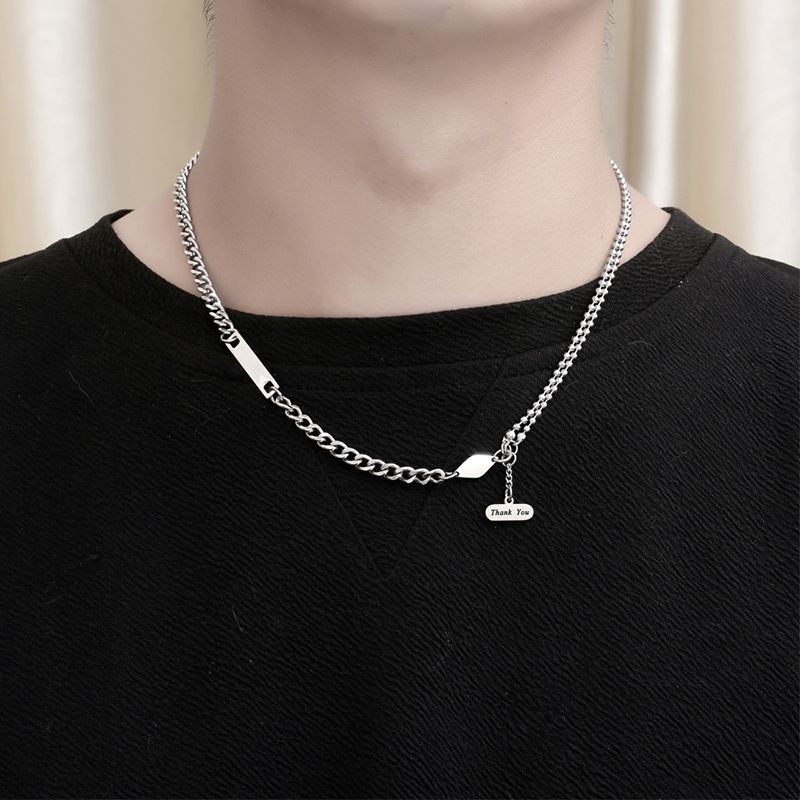 Hip-hop Simple Style Letter Titanium Steel Polishing Chain Men's Necklace