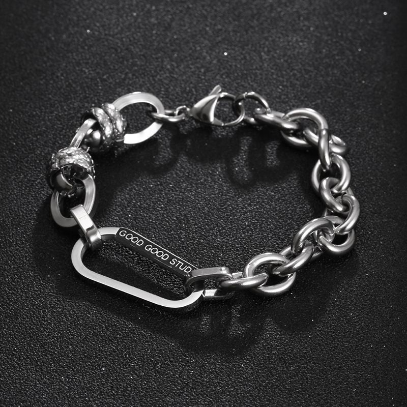 Classic Style Streetwear Geometric Titanium Steel Irregular Polishing Men's Bracelets