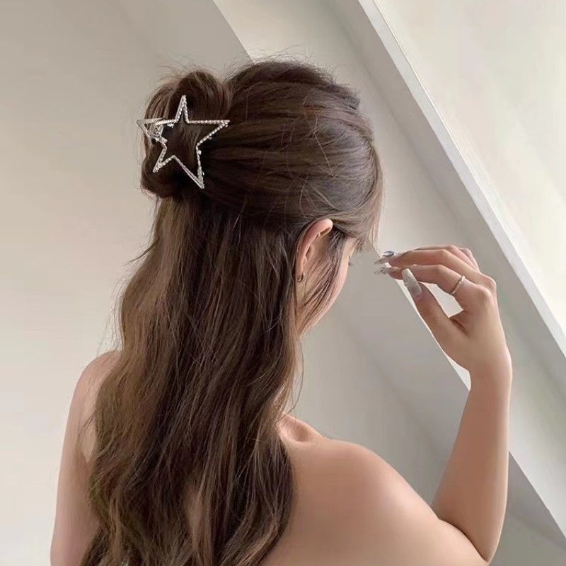 Y2k Style Simple Star Alliage Évider Griffes De Cheveux