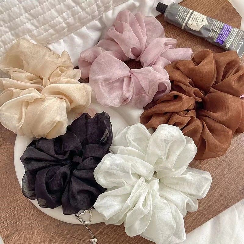 Casual Simple Style Solid Color Cloth Handmade Pleated Hair Tie