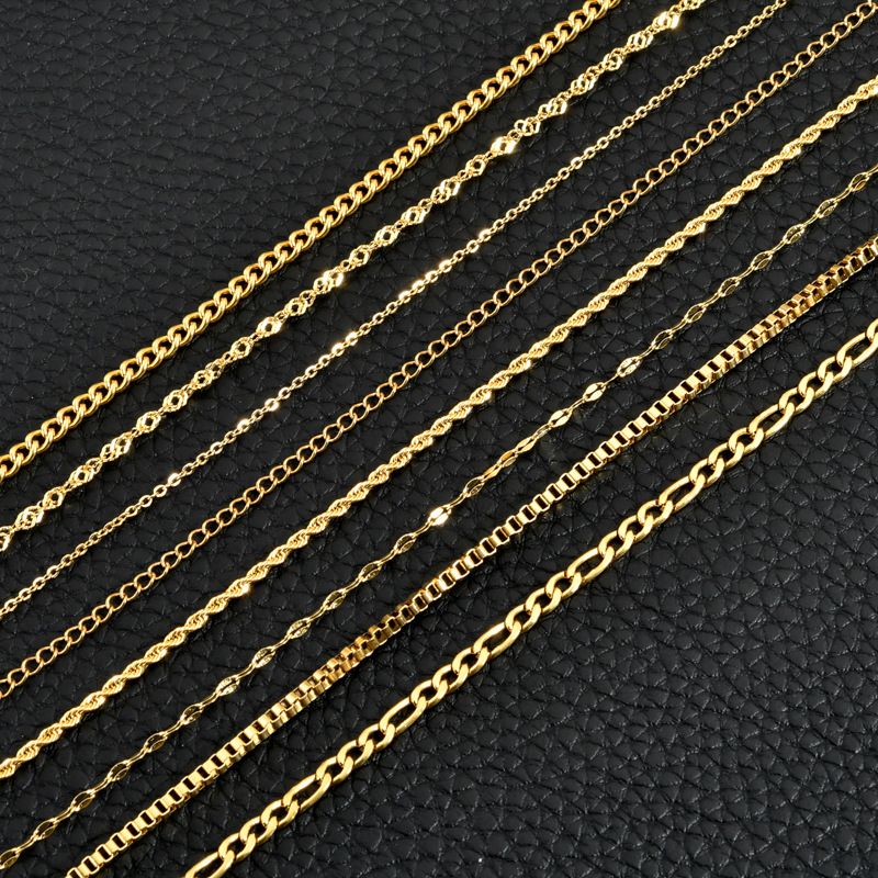 Einfacher Stil Einfarbig Rostfreier Stahl Überzug Vergoldet Halsband