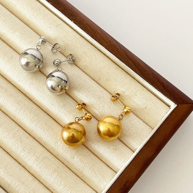 1 Paar Pendeln Einfarbig Überzug Titan Stahl Vergoldet Ohrringe