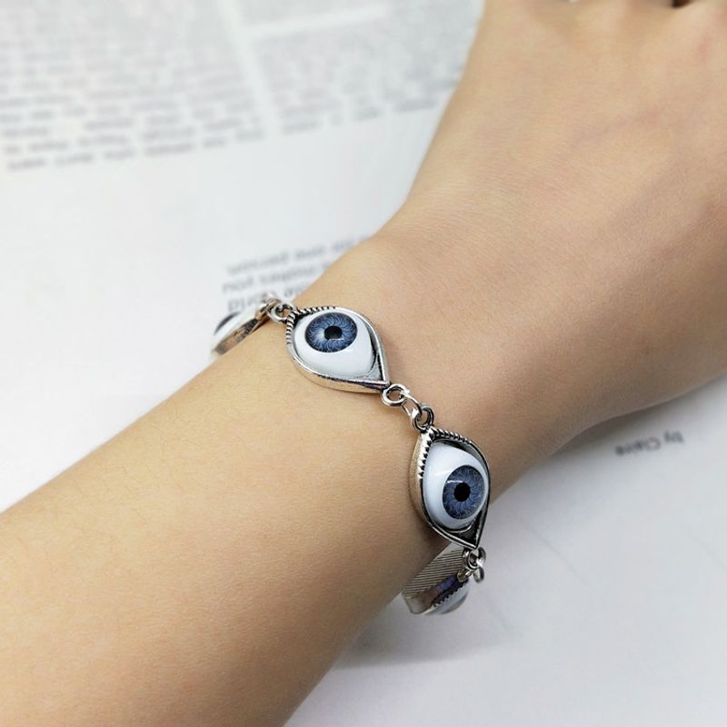 Casual Cool Style Devil's Eye Alloy Plating Inlay Resin Women's Bracelets