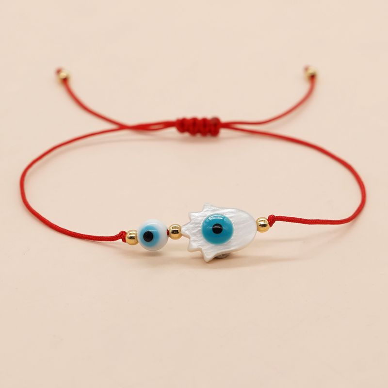 Ethnic Style Devil's Eye Palm Glass Shell Beaded Handmade Women's Bracelets