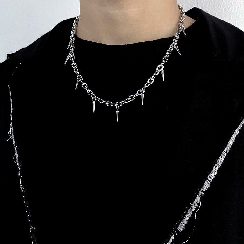 Hip-hop Vintage Style Punk Geometric Titanium Steel Plating Men's Necklace