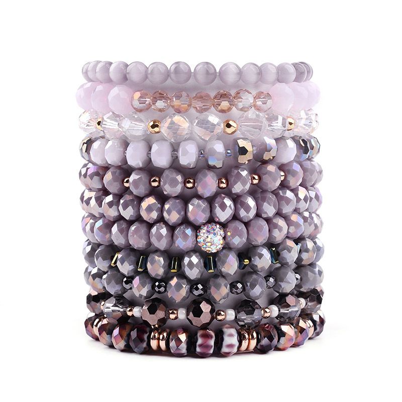 Retro Lady Color Block Crystal Bracelets