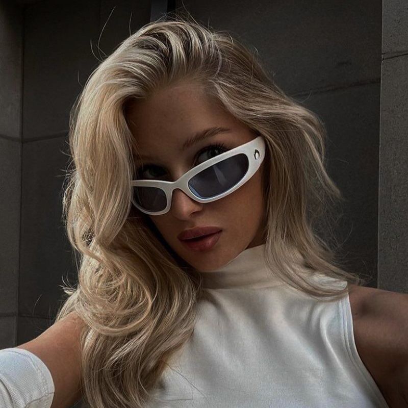 Hip-hop Exaggerated Punk Solid Color Pc Oval Frame Patchwork Full Frame Women's Sunglasses