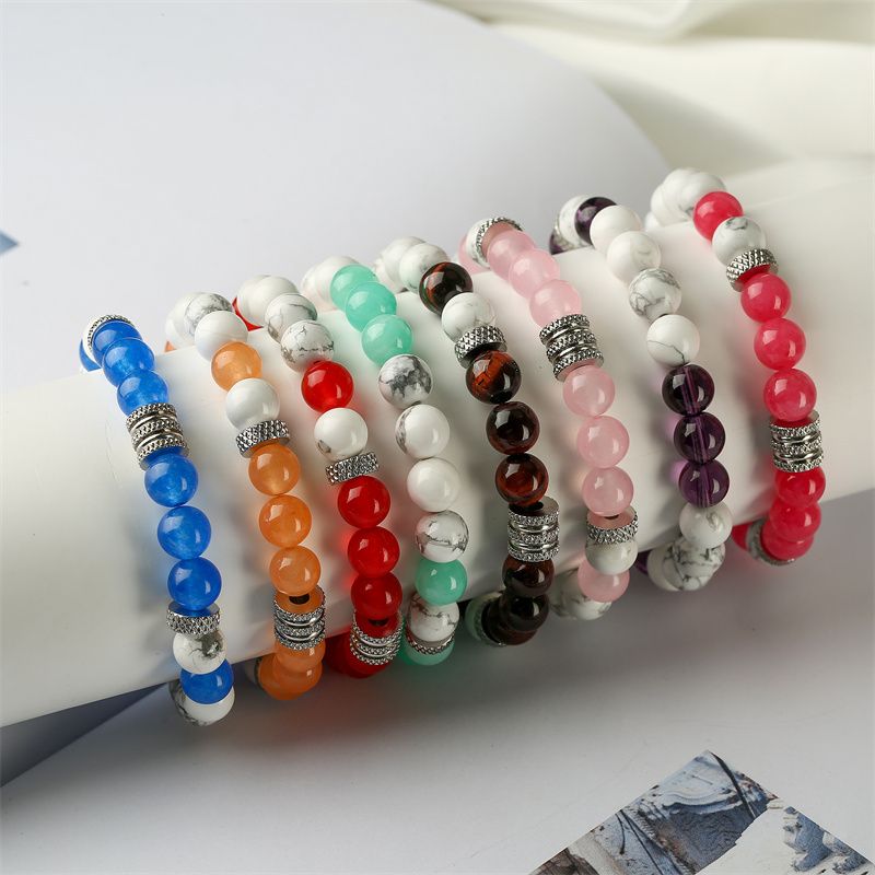 Style Ethnique Géométrique Acier Inoxydable La Pierre Naturelle Perlé Bracelets