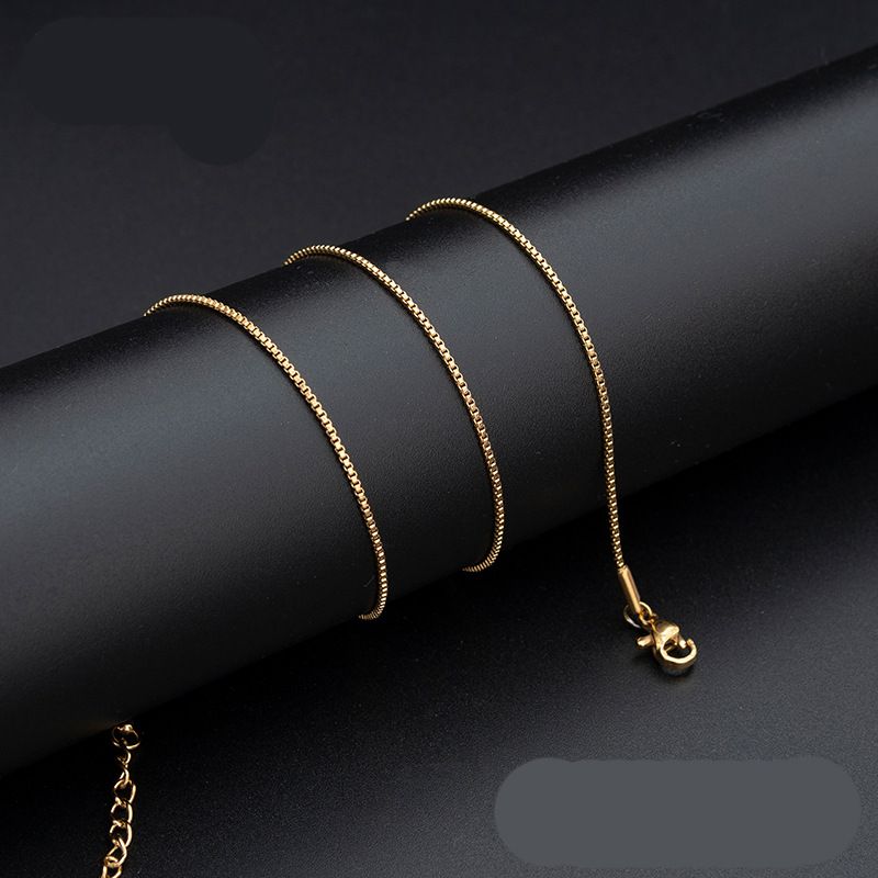 304 Stainless Steel 18K Gold Plated Basic Plating Solid Color Necklace