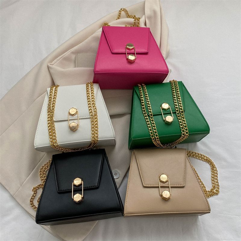 Women's Pu Leather Solid Color Elegant Cute Square Flip Cover Shoulder Bag Crossbody Bag