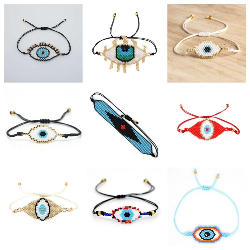 Bohemian Devil's Eye Glass Rope Knitting Unisex Bracelets