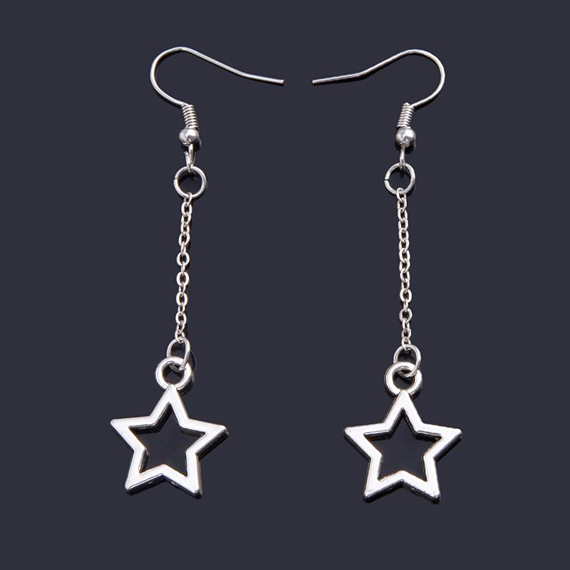 1 Pair French Style Simple Style Classic Style Star Hollow Out Alloy Drop Earrings
