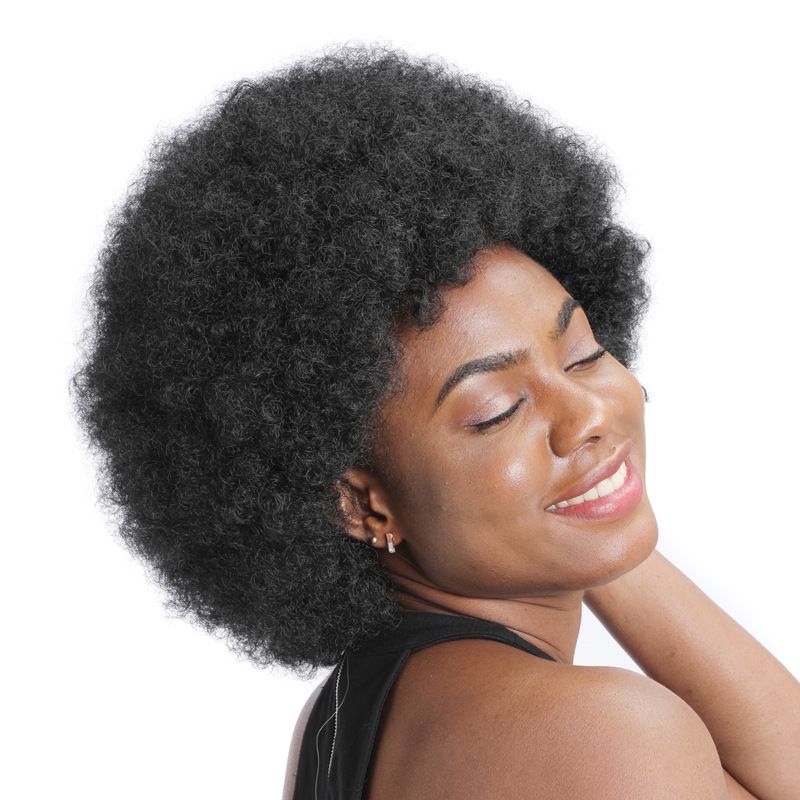Femmes Exagéré Style Africain Fête Fil Haute Température Cheveux Courts Et Droits Perruques