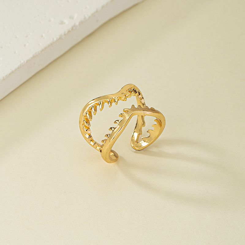 Wholesale Jewelry Retro French Style Geometric Solid Color Alloy Plating Open Ring