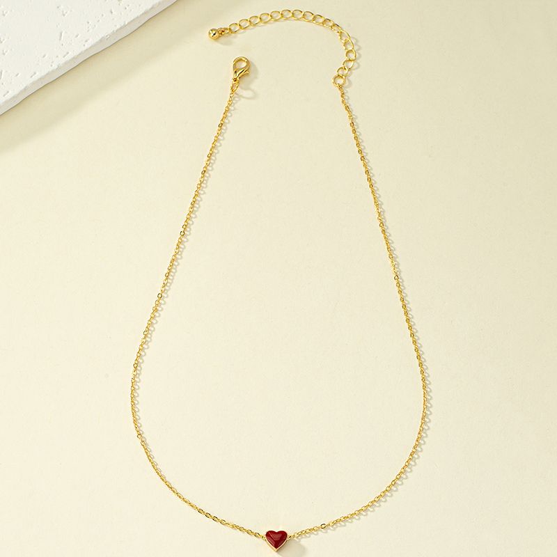 Elegant Simple Style Heart Shape Alloy Plating Women's Pendant Necklace