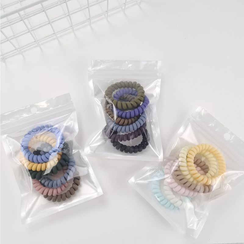 Casual Korean Style Solid Color Plastic Resin Hair Tie