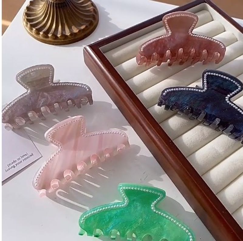 Sweet Gradient Color Arylic Imitation Pearl Hair Claws
