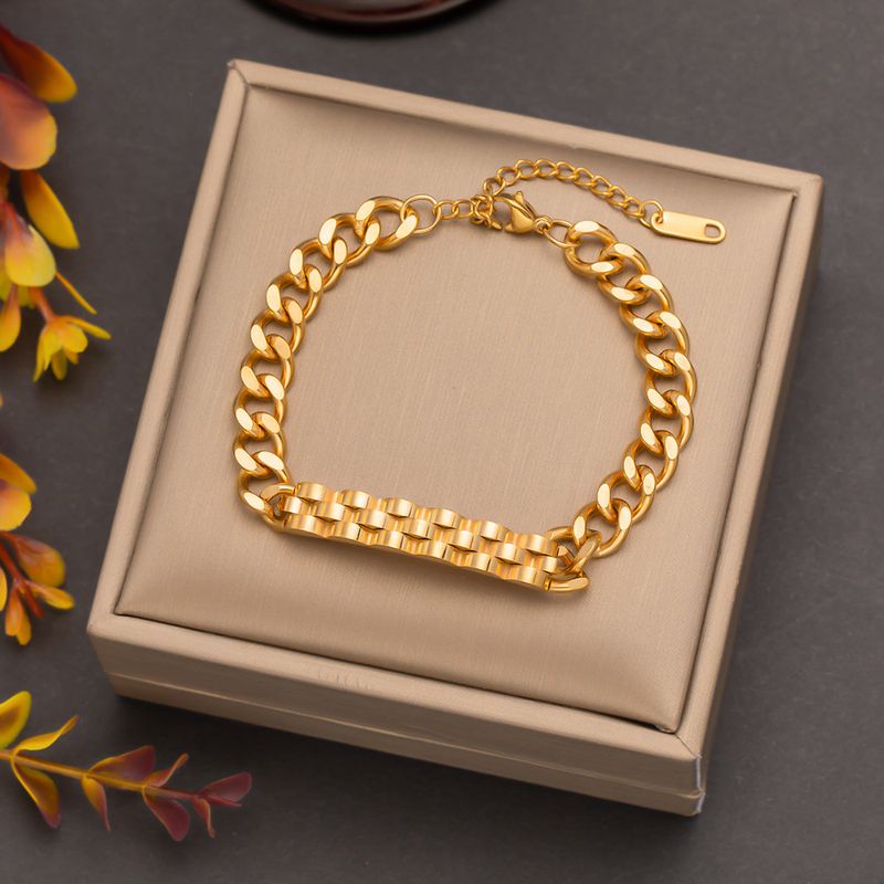 Edelstahl 304 18 Karat Vergoldet Elegant Retro Überzug C-Form Einfarbig Armbänder Ohrringe Halskette