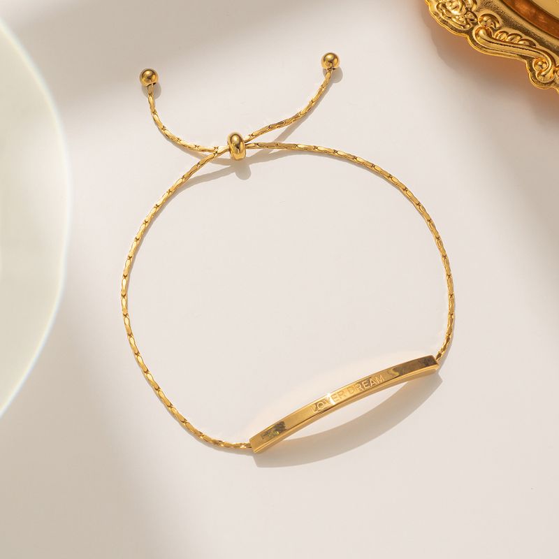 Simple Style Solid Color 304 Stainless Steel 18K Gold Plated Bracelets In Bulk