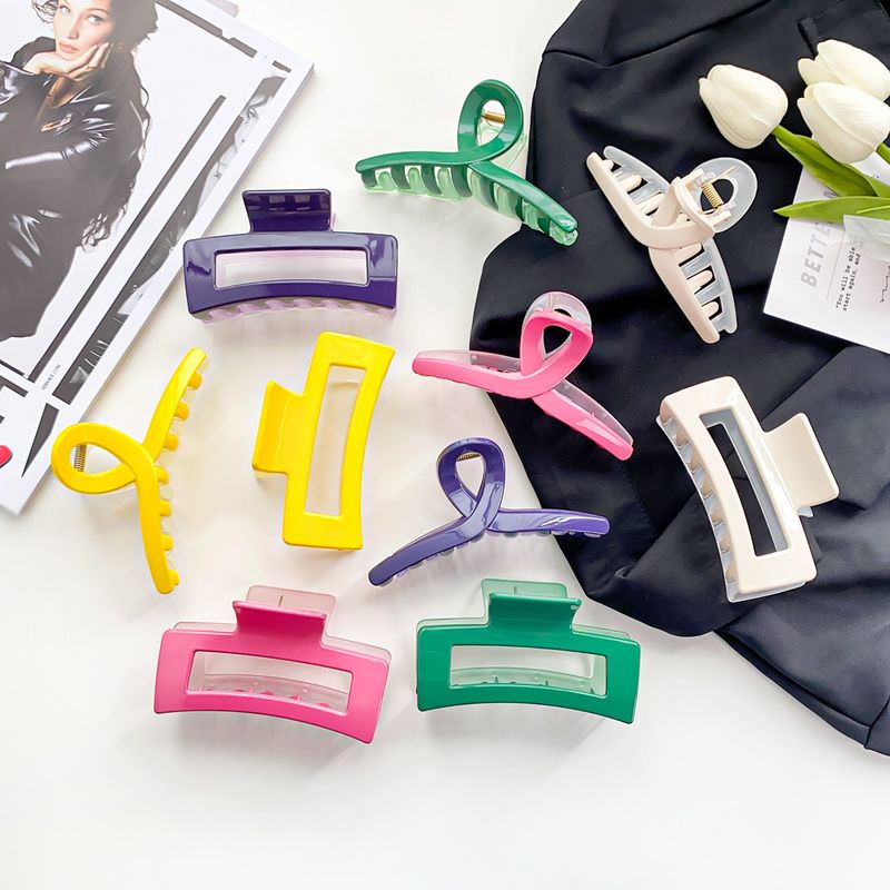 Modern Style Solid Color Plastic Hair Claws