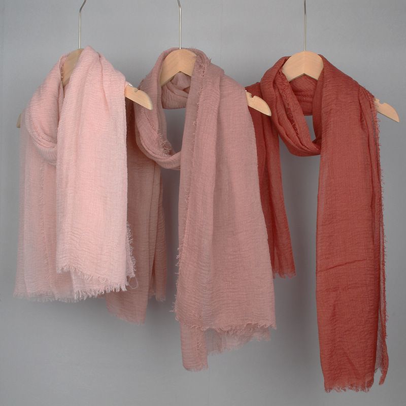 Women's Basic Solid Color Cotton And Linen Scarf