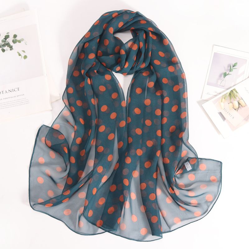 Women's Elegant Basic Simple Style Polka Dots Georgette Printing Silk Scarf