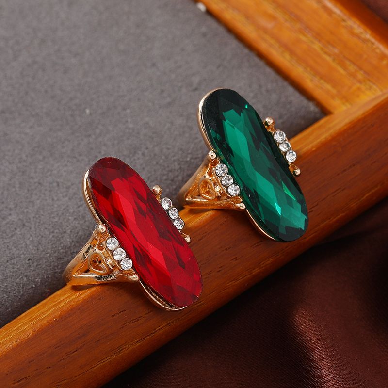 Wholesale Jewelry Elegant Retro Classic Style Geometric Alloy Zircon Inlay Rings