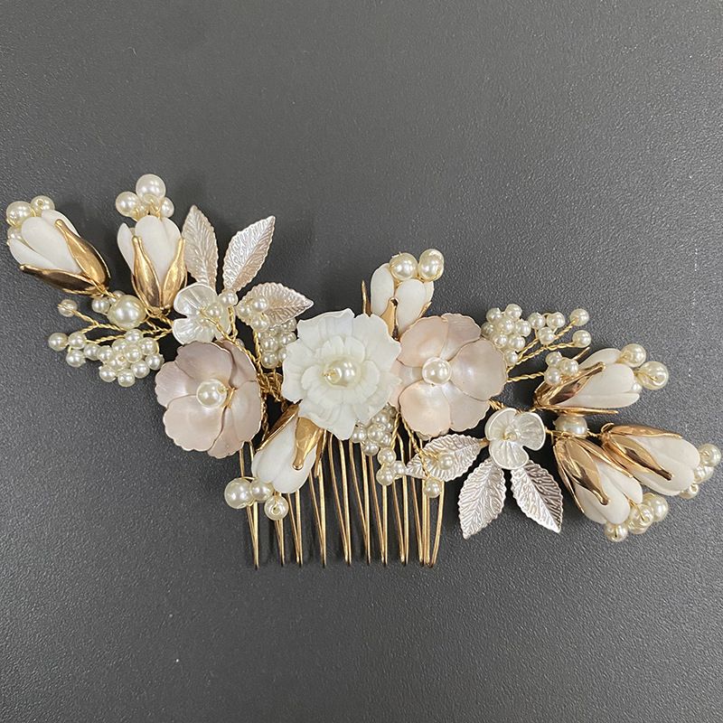 Lady Flower Alloy Handmade Hair Combs