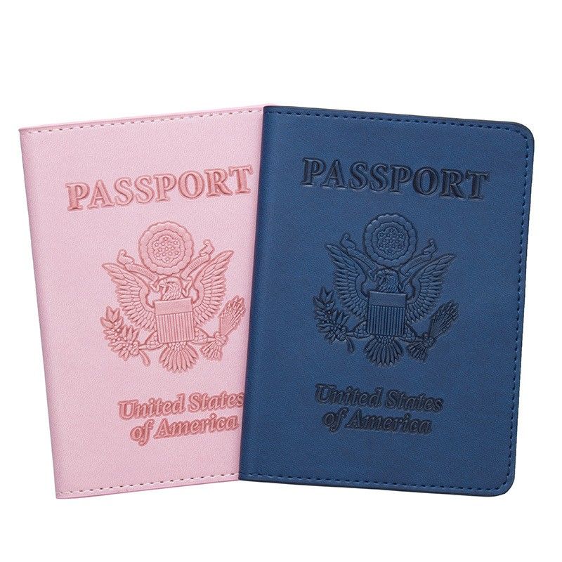 Unisex Vacation Letter Eagle Pu Leather Passport Holders